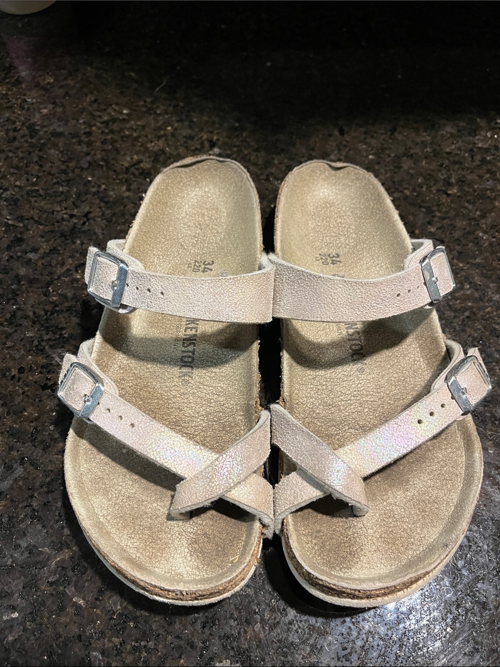 Birkenstock Mayari Kids Sandals Girls 34/3-3.5 Iridescent Adjustable Straps